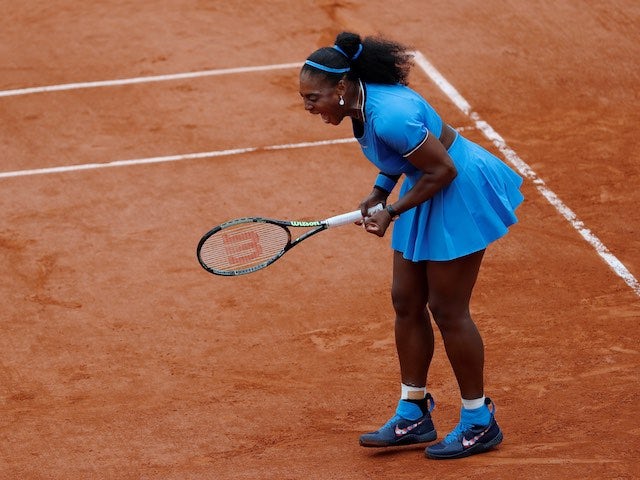 Serena Williams feels the imodium kick in during the French Open on May 28, 2016