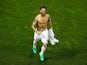 Sergio Ramos gets involved with the shirtless action after the Champions League final between Real Madrid and Atletico Madrid on May 28, 2016