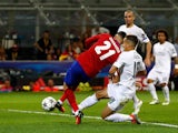 Yannick Carrasco scores the equaliser during the Champions League final between Real Madrid and Atletico Madrid on May 28, 2016