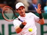 Andy Murray of Great Britain hits a forehand against Stanislas Wawrinka at Roland Garros on June 3, 2016