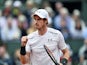Andy Murray reacts during the French Open final against Novak Djokovic on June 6, 2016