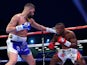 Tony Bellew lands a left shot on Illunga Makabu during the vacant WBC world cruiserweight championship fight at Goodison Park on May 29, 2016