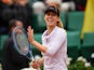 Tsvetana Pironkova of Bulgaria celebrates victory over Agnieszka Radwanska at the French Open at Roland Garros on May 31, 2016