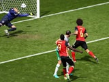 Axel Witsel scores his side's second goal during the Euro 2016 Group E match between Belgium and Republic of Ireland on July 18, 2016