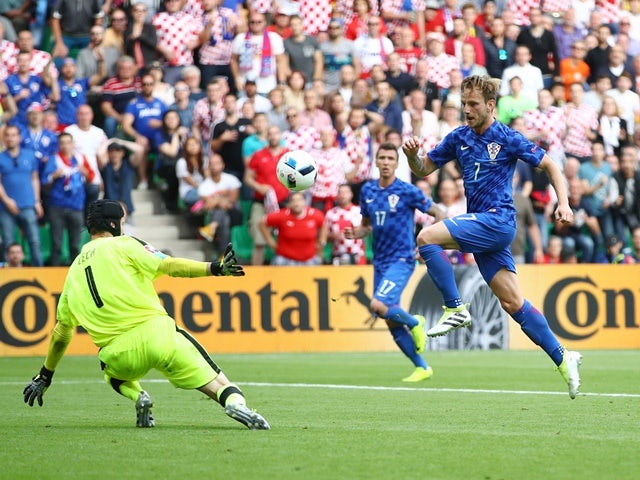 Ivan Rakitic scores during the Euro 2016 Group D match between Czech Republic and Croatia on July 17, 2016