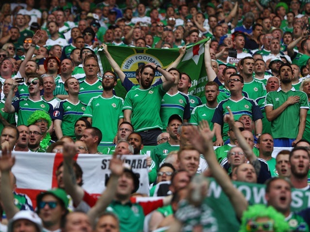Fans of Northern Ireland during the Euro 2016 Group C match against Ukraine on June 16, 2016