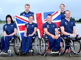 Rob Oliver, Anne Dickens, Jeanette Chippington, Emma Wiggs, Ian Marsden and Nick Beighton pose after announcement of para-canoe athletes named in ParalympicsGB team on June 14, 2016