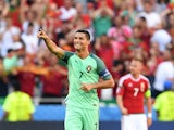 Cristiano Ronaldo celebrates scoring during the Euro 2016 Group F match between Hungary and Portugal on June 22, 2016