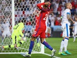 Dele Alli reacts after missing a chance during the Euro 2016 Group B match between Slovakia and England on June 20, 2016