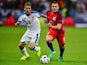 Jack Wilshere and Peter Pekarik compete for the ball during the Euro 2016 Group B match between Slovakia and England on June 20, 2016
