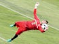 Austria's goalkeeper Ramazan Oezcan attends a training session during the Euro 2016 football tournament on June 15, 2016