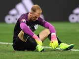 England's goalkeeper Joe Hart reacts after England lost 1-2 to Iceland in the Euro 2016 round of 16 football match between England and Iceland at the Allianz Riviera stadium in Nice on June 27, 2016