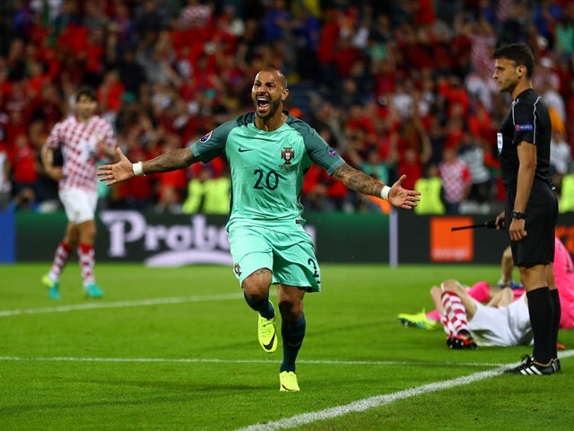 Ricardo Quaresma celebrates scoring during the Euro 2016 RO16 match between Croatia and Portugal on June 25, 2016