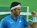 Juan Martin Del Potro in action during the Olympics singles final on August 14, 2016