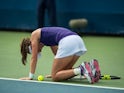 Johanna Konta collapses during the US Open on August 31, 2016