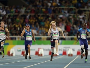 Jonnie Peacock in action during the men's T44 100m final at the Paralympic Games in Rio de Janeiro on September 10, 2016
