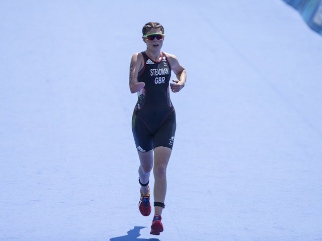 Lauren Steadman in action during the women's PT4 triathlon during the Paralympic Games in Rio de Janeiro on September 11, 2016