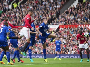 Chris Smalling scores during the game between Manchester United and Leicester City on September 24, 2016