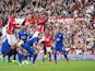 Paul Pogba scores during the game between Manchester United and Leicester City on September 24, 2016