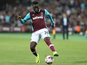 Arthur Masuaku of West Ham during a EFL Cup third round match between West Ham United and Accrington Stanley on September 21, 2016