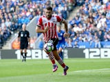 Southampton striker Charlie Austin in action during his side's Premier League match against Leicester City at the King Power Stadium on October 2, 2016