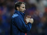 England Under-21s manager Gareth Southgate looks on during the match against USA Under-23s on September 3, 2015