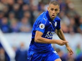 Islam Slimani in action for Leicester City on September 17, 2016
