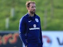 Interim manager Gareth Southgate watches on during England training on October 4, 2016