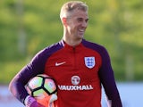 Joe Hart in action during England training on October 4, 2016