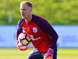 Joe Hart in action during England training on October 4, 2016