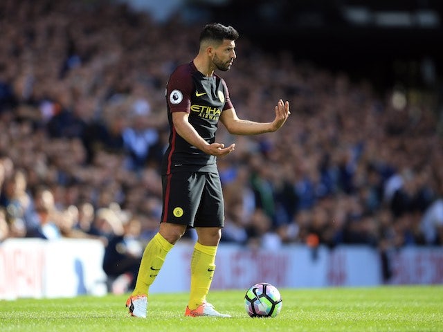 Sergio Aguero in action during the Premier League match between Tottenham Hotspur and Manchester City on October 2, 2016