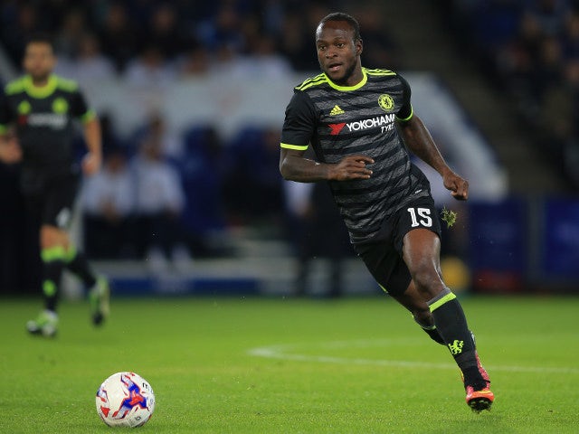 Chelsea winger Victor Moses in action during his side's EFL Cup clash with Leicester City at the King Power Stadium on September 20, 2016