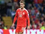 Emyr Huws in action during the World Cup qualifier between Wales and Georgia on October 9, 2016
