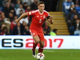 James Chester in action during the World Cup qualifier between Wales and Georgia on October 9, 2016