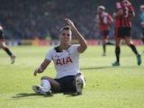 Tottenham Hotspur winger Erik Lamela complains during his side's Premier League clash with Bournemouth at the Vitality Stadium on October 22, 2016