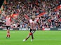 Nathan Redmond celebrates during the Premier League match against Burnley at St Mary's Stadium on October 16, 2016