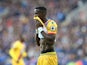 Crystal Palace winger Wilfried Zaha in action during his side's Premier League clash with Leicester City at the King Power Stadium on October 22, 2016
