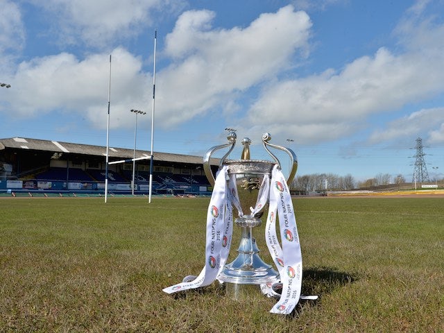 The Four Nations trophy at the Workington Town Zebra Claims Stadium on October 22, 2016
