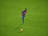 Samuel Umtiti in action for Barcelona during their La Liga clash with Granada at the Camp Nou on October 29, 2016