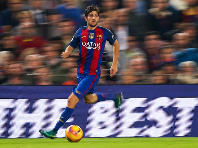 Sergi Roberto in action for Barcelona during their La Liga clash with Granada at the Camp Nou on October 29, 2016