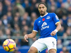 Everton defender Ashley Williams in action during his side's Premier League clash with West Ham United at Goodison Park on October 30, 2016