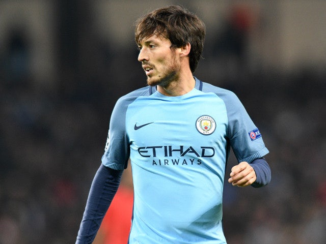 David Silva of Manchester City in action during his side's Champions League clash with Barcelona at the Etihad Stadium on November 1, 2016