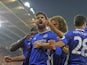 Diego Costa of Chelsea celebrates with teammates after scoring during his side's Premier League clash with Southampton at St Mary's on October 30, 2016