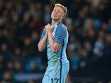 Manchester City attacker Kevin de Bruyne in action during his side's Champions League clash with Barcelona at the Etihad Stadium on November 1, 2016
