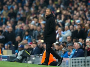 Barcelona boss Luis Enrique on the touchline during the Champions League clash with Manchester City at the Etihad Stadium on November 1, 2016