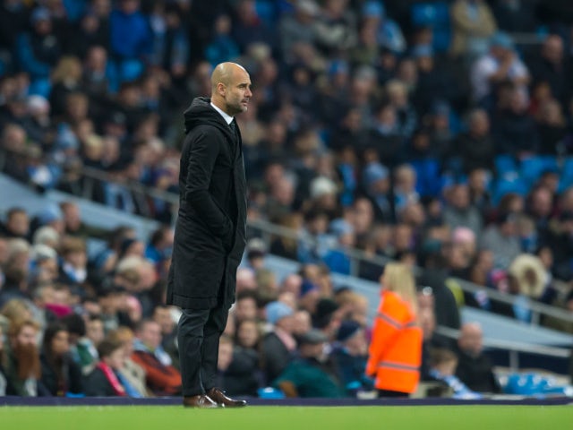 Manchester City manager Pep Guardiola looks on during his side's Premier League clash with Middlesbrough at the Etihad Stadium on November 5, 2016