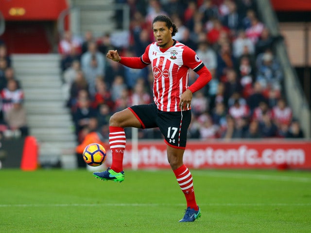 Southampton defender Virgil van Dijk in action during his side's Premier League clash with Chelsea at St Mary's Stadium on October 30, 2016