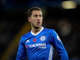 Chelsea winger Eden Hazard in action during his side's Premier League clash with Everton at Stamford Bridge on November 5, 2016