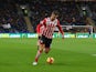 Southampton forward Jay Rodriguez in action during his side's Premier League clash with Hull City at the KCOM Stadium on November 6, 2016