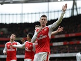 Laurent Koscielny of Arsenal in action during the North London derby at the Emirates Stadium on November 6, 2016